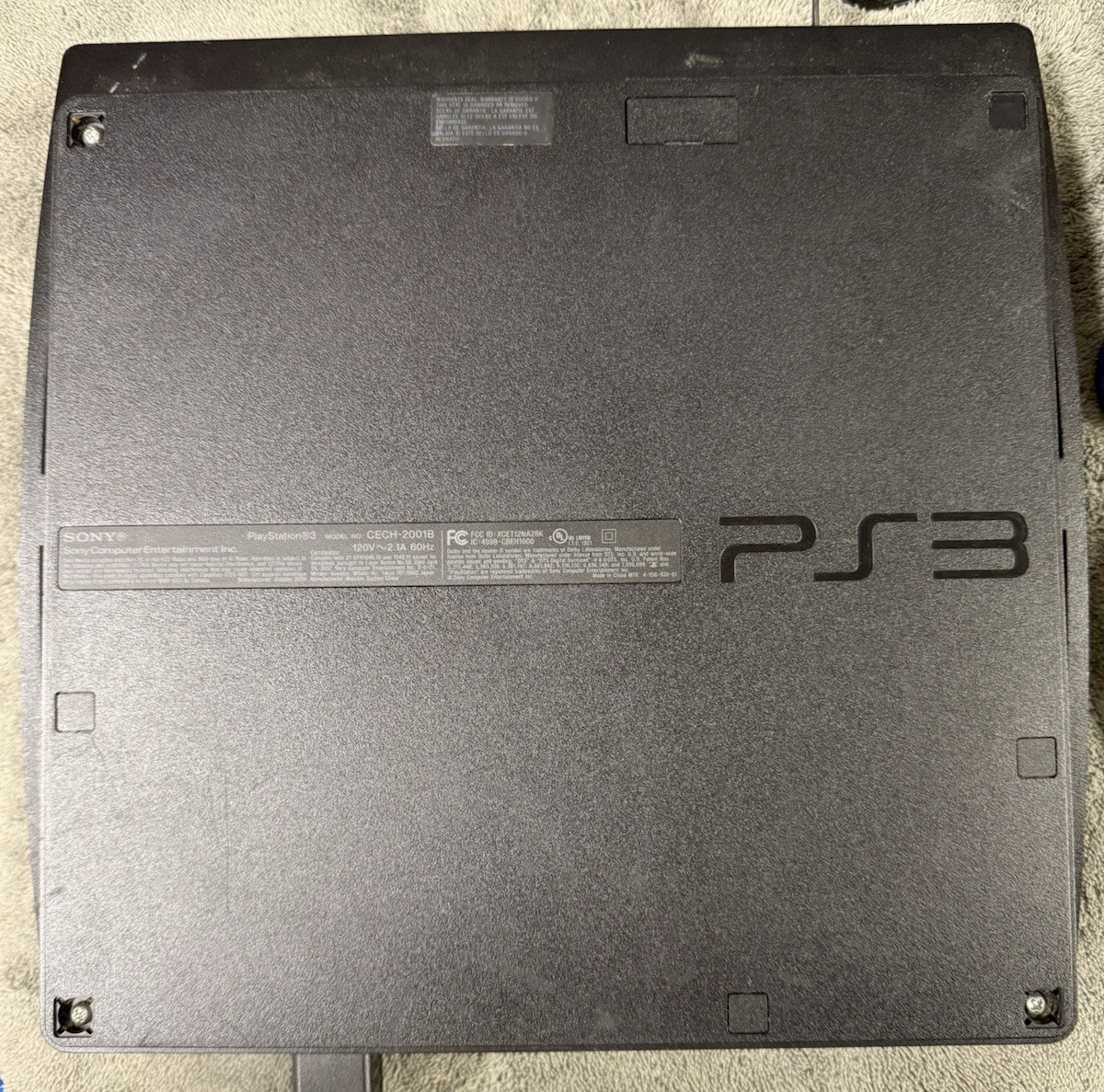 Sony PS3 Slim CECH-2001B 250GB Black Console + 2 Controllers Tested Working