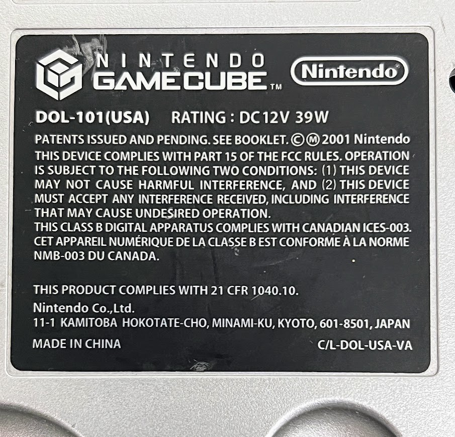 Nintendo GameCube Console DOL-101 Platinum Silver Tested