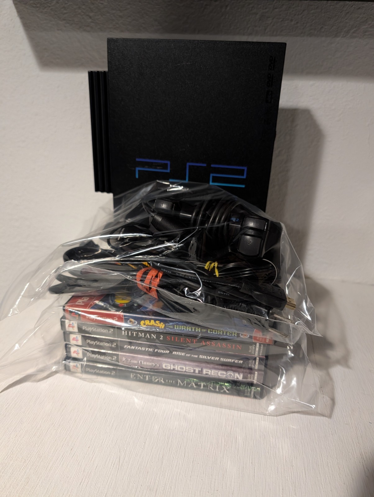 Sony PS2 Fat Console Bundle w/5 Games, Memory Card, & HDMI Converter / Tested!!