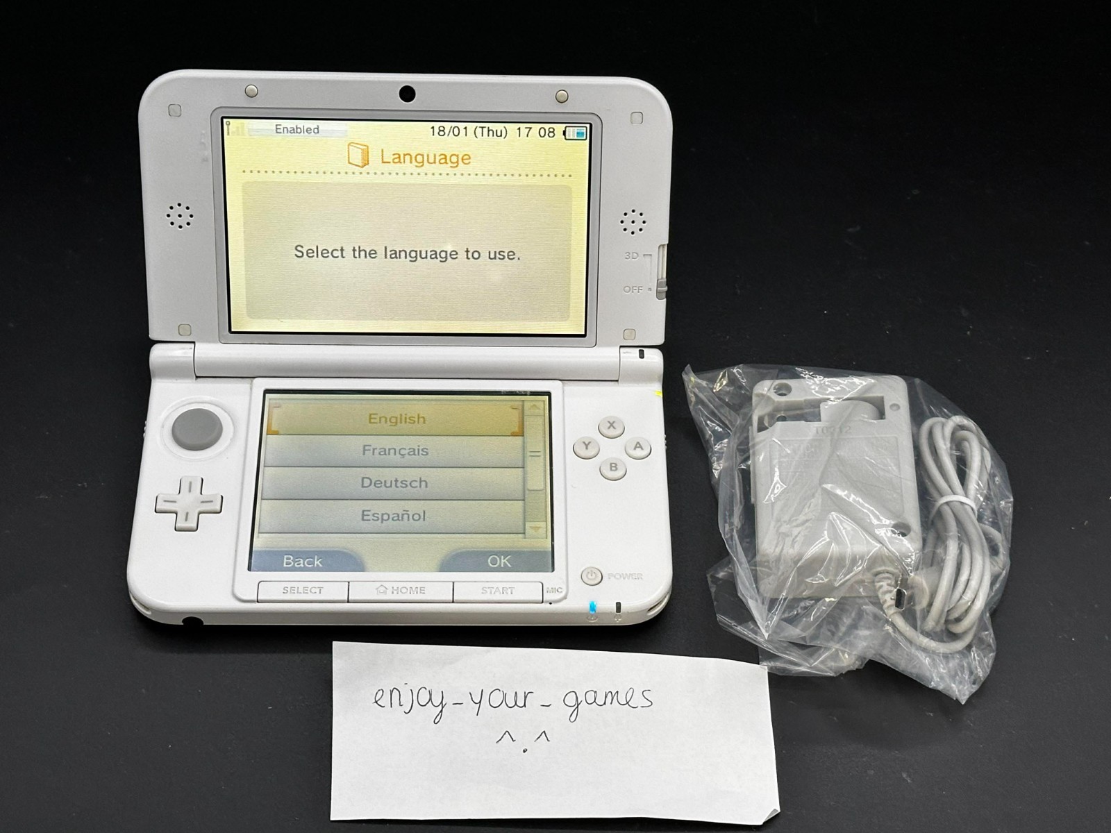 Nintendo 3DS XL LL Pink/White | English | Charger | US Seller – SHIP IN 1-DAY