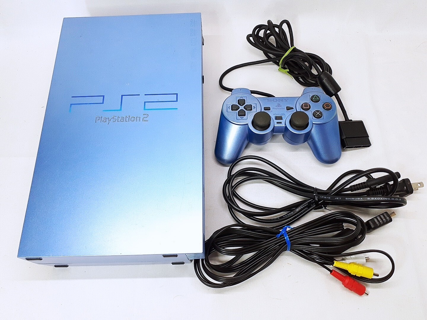 PS2 Aqua Blue Console Controller set Playstation2 NTSC-J Tested