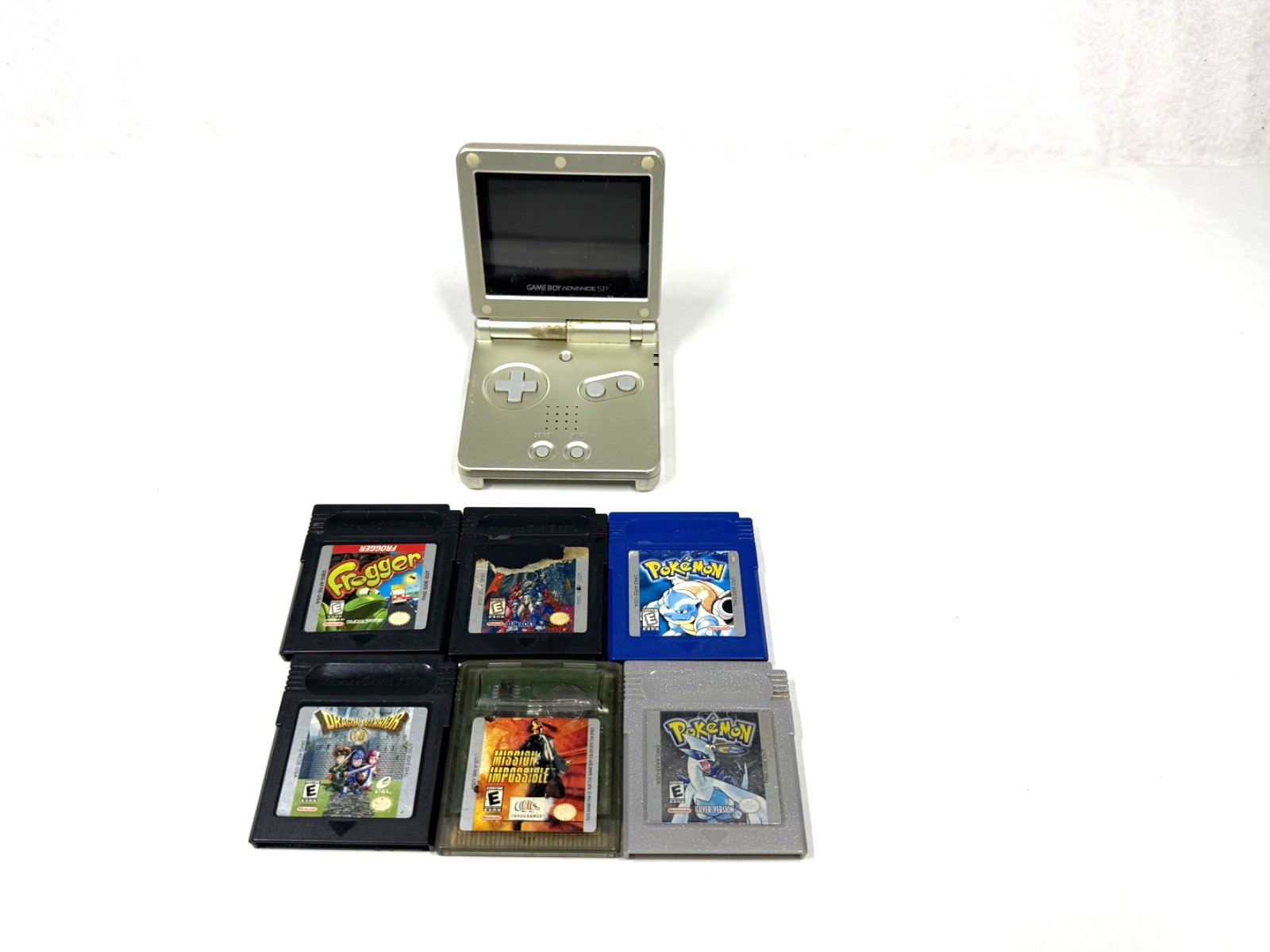 Game Boy Advance SP 6 Games Pokamonand More No Charger For Parts/Repair