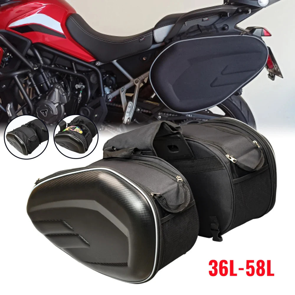 Universal Motorcycle Waterproof Racing Race Helmet Travel Bags Suitcase Saddleba