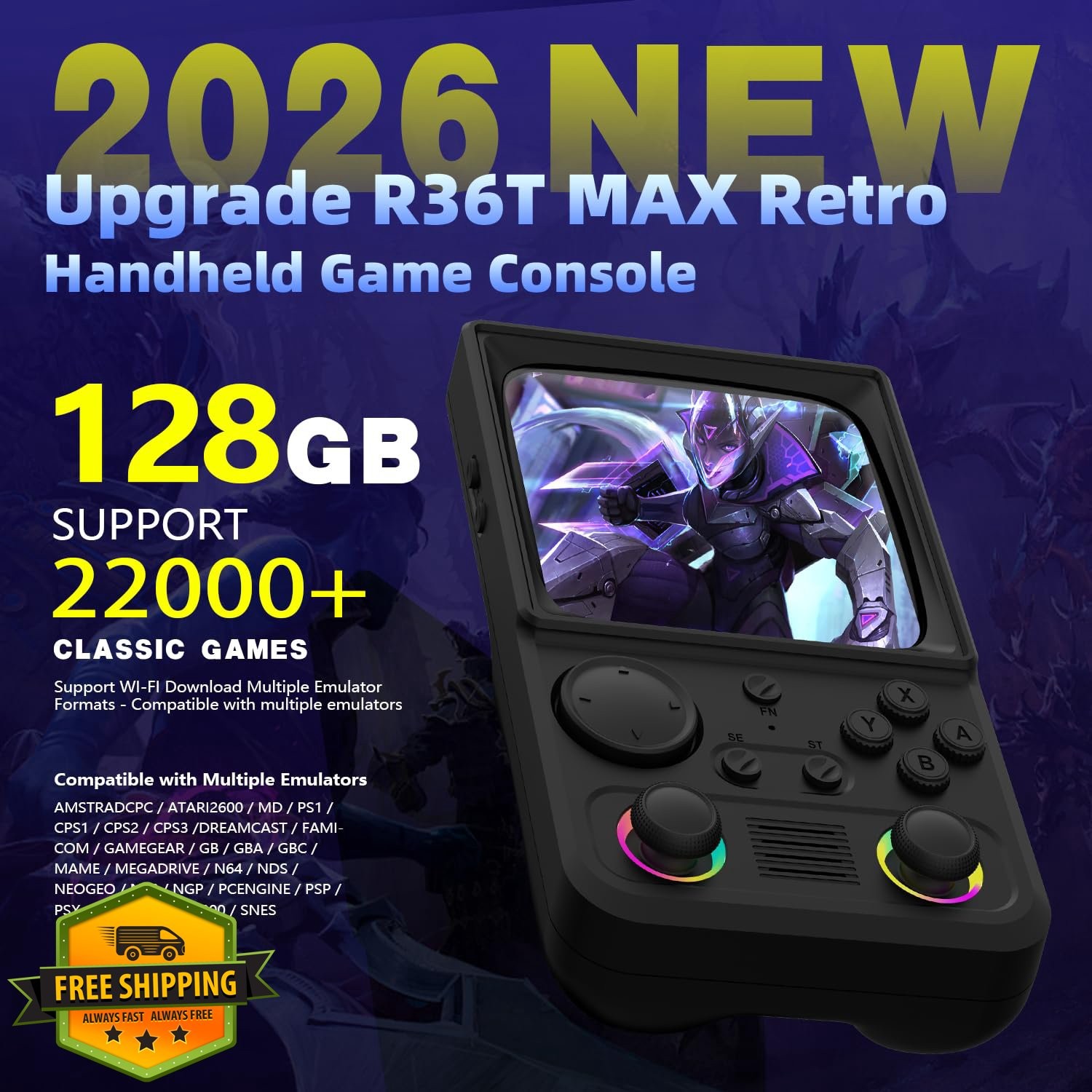R36TMAX Retro Handheld Game Console 64GB 18000 Games