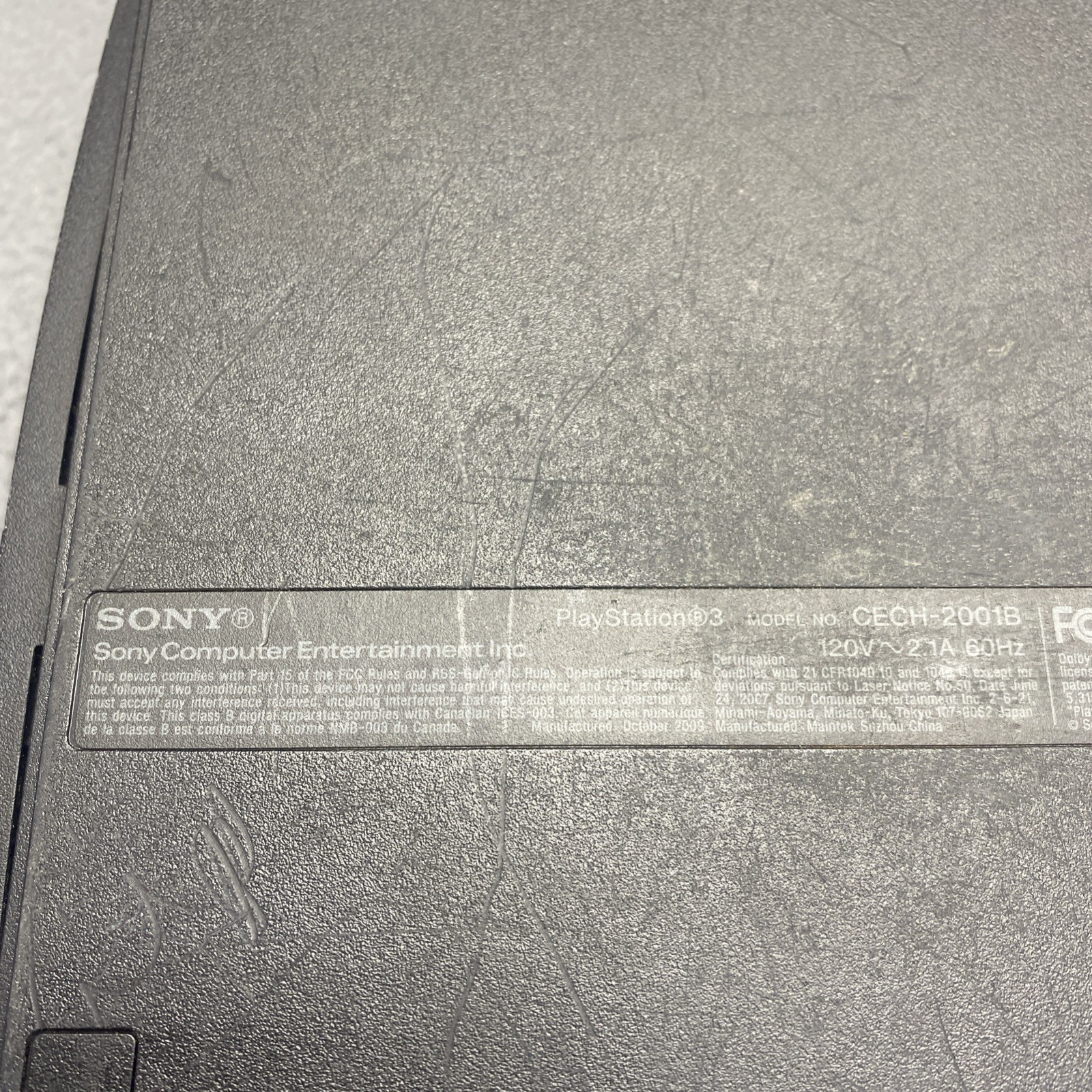 Sony PlayStation 3 PS3 Slim Console CECH-2001B 320GB Black Parts Repair Read 3