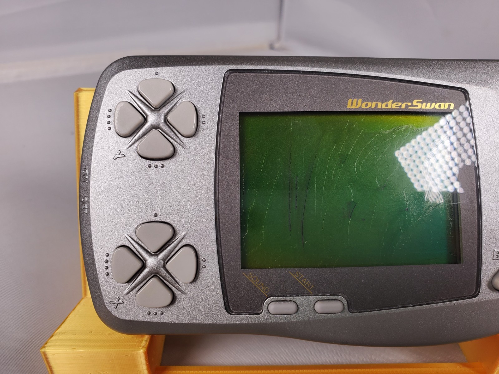 Bandai WonderSwan Silver Metallic SW-001 Handheld Console LCD Burn Used