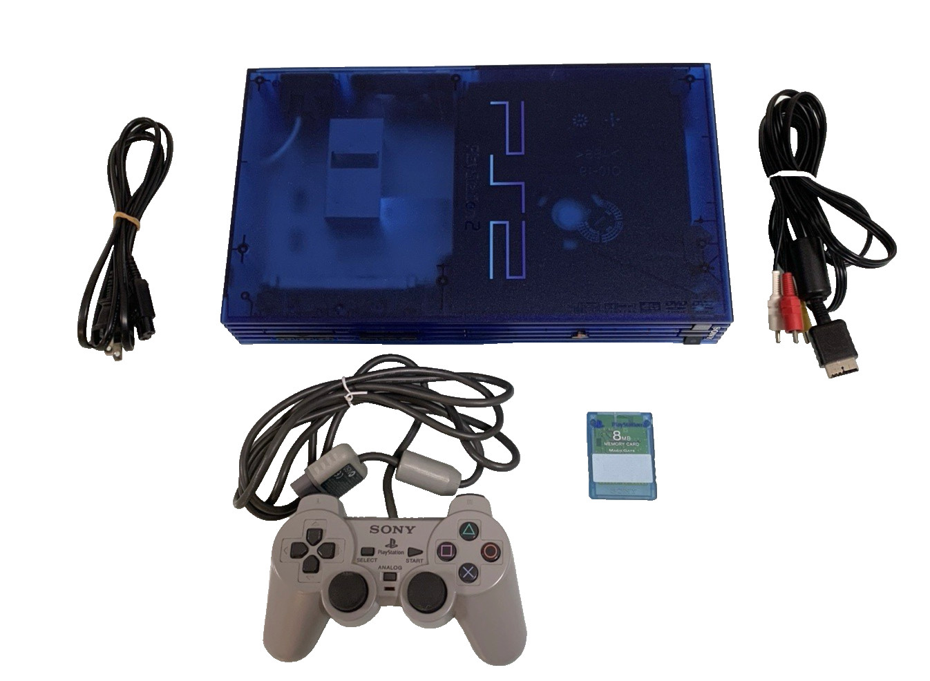 Sony PlayStation 2 Ocean Blue SCPH-37000 Console Set Tested Working Japan PS2