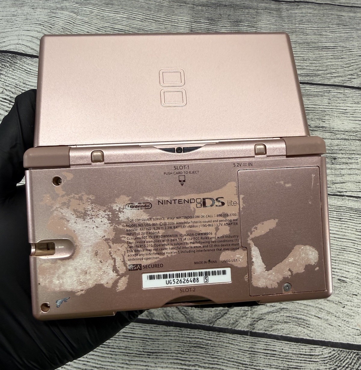 Nintendo DS Lite System Metallic Pink Best Friends Edition Paw Print UNTESTED
