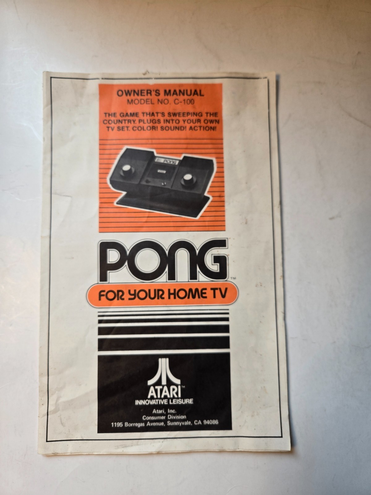 Atari C-100 Pong Console in original box with instructions