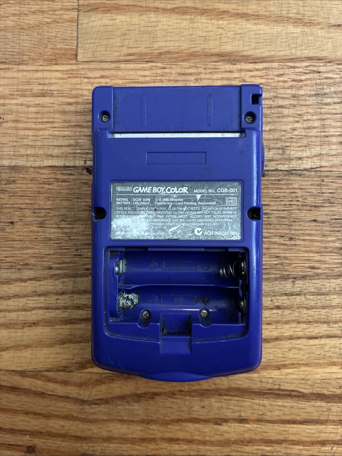 Game Boy Color Handheld Console – CGB-001 / Purple Working (No Battery Cover)