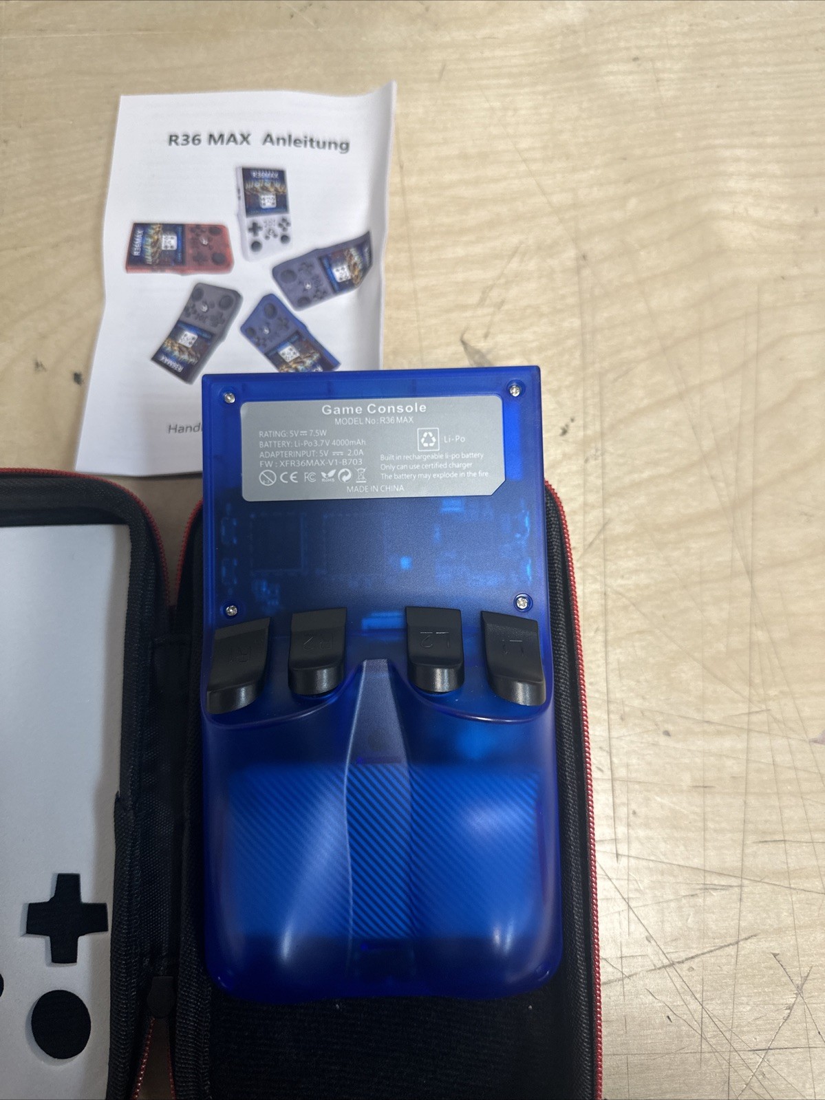 R36MAX Retro Handheld Game Console, Blue MAX 64GB