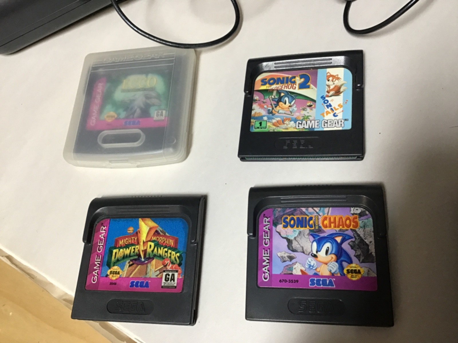 Sega Game Gear console Sonic 4 games battery packs Case echo works