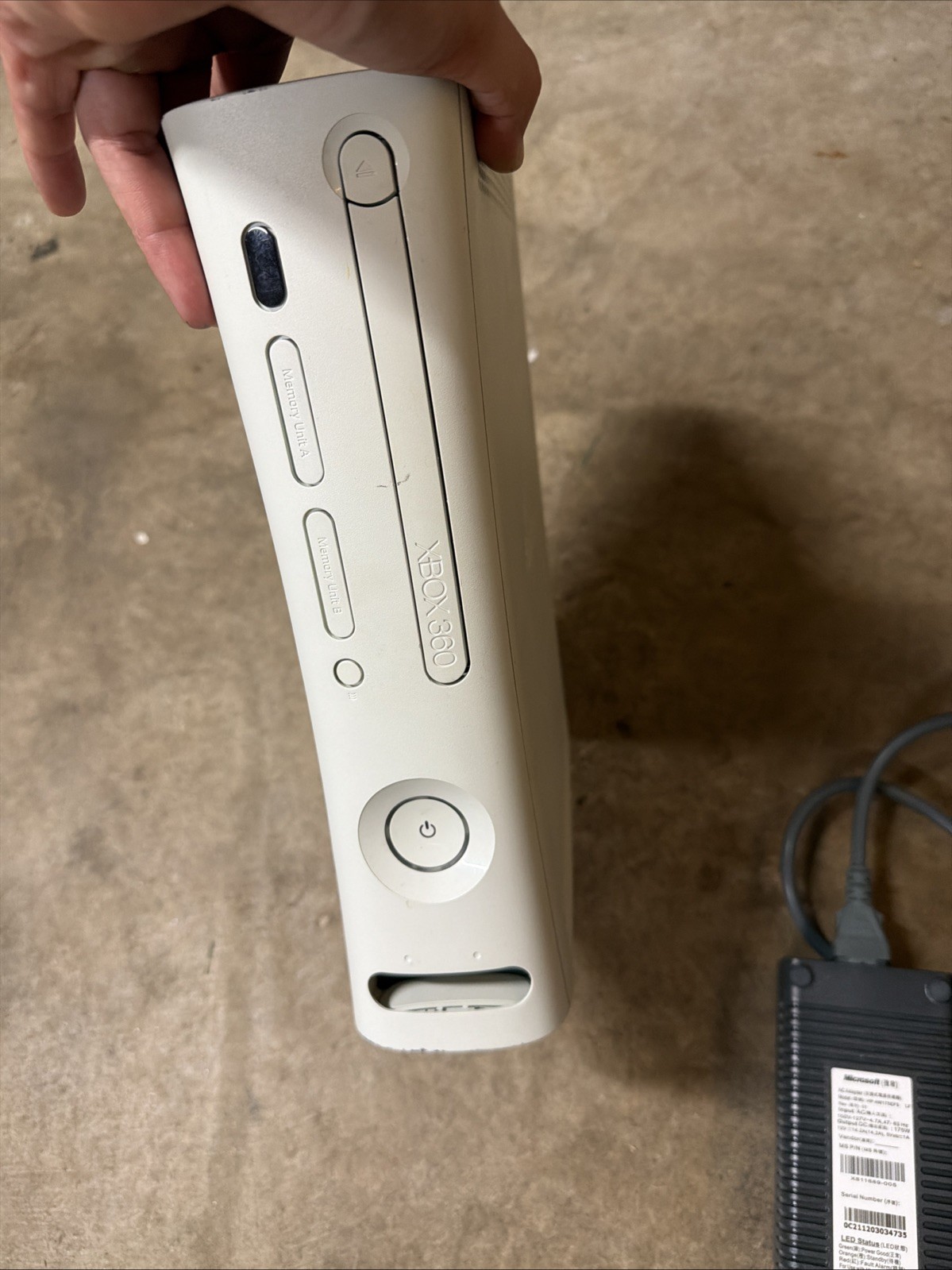 Xbox 360 Fat White Console Works But Disc Tray Issue READ! With Cable