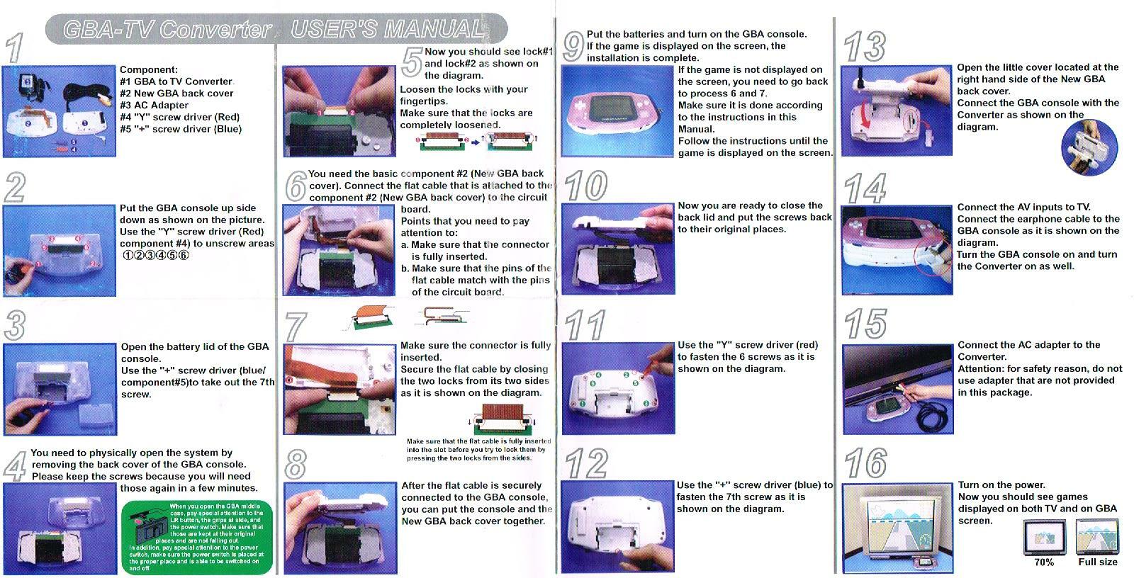 Plug your GBA Gameboy Advance into any TV Convertor Adapter Adaptor 40 pin