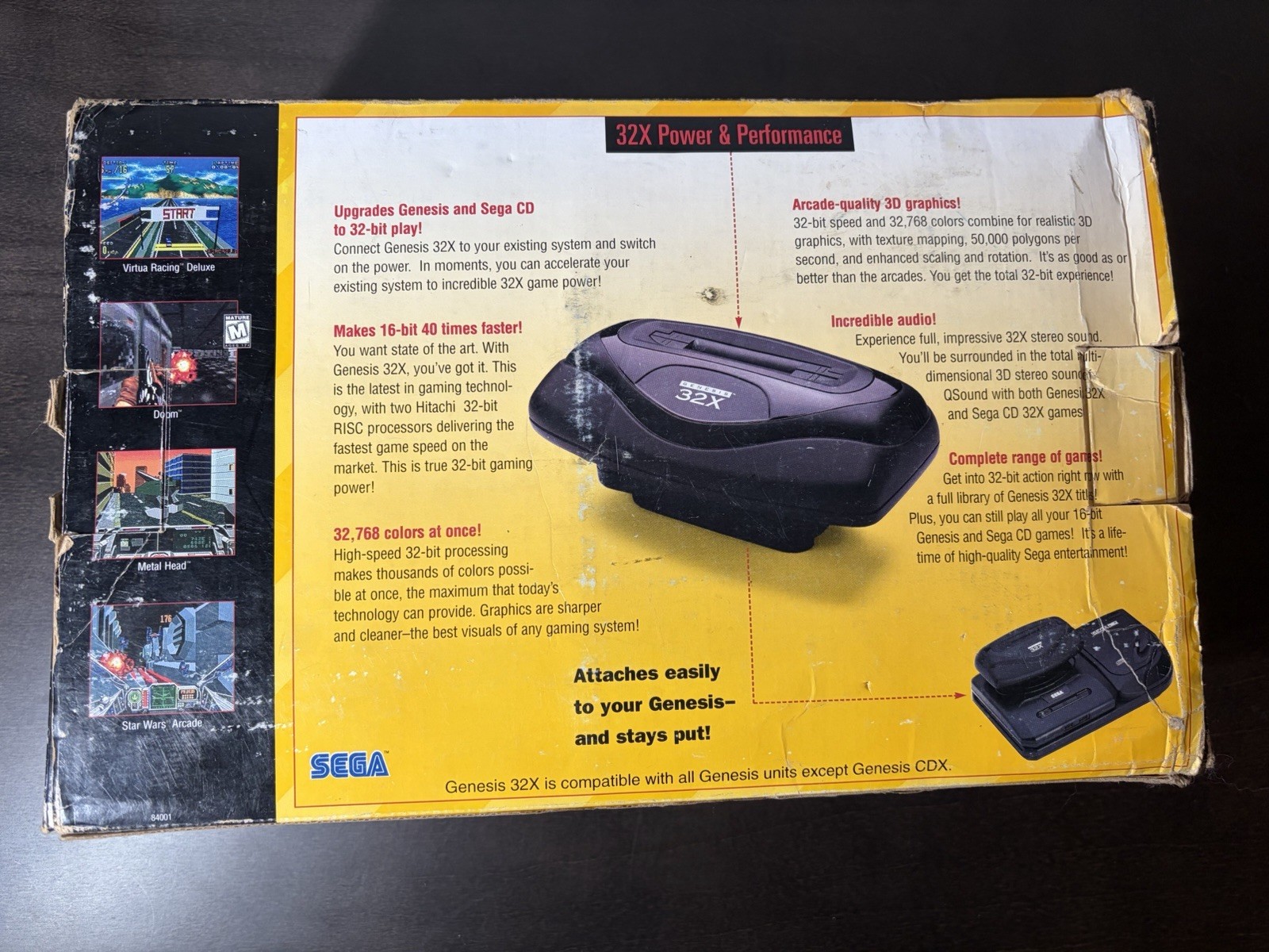 Sega Genesis 32X Game Console System Black Complete In Box