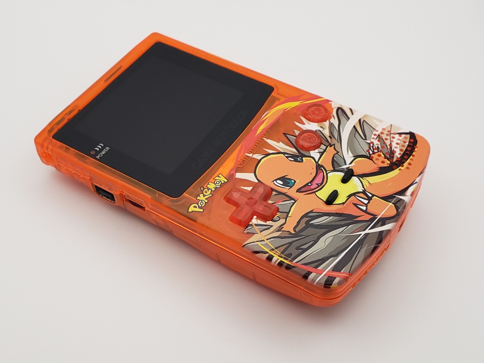 Charmander Game Boy Color w/ Laminated Backlit IPS Screen, New Speaker, Recapped