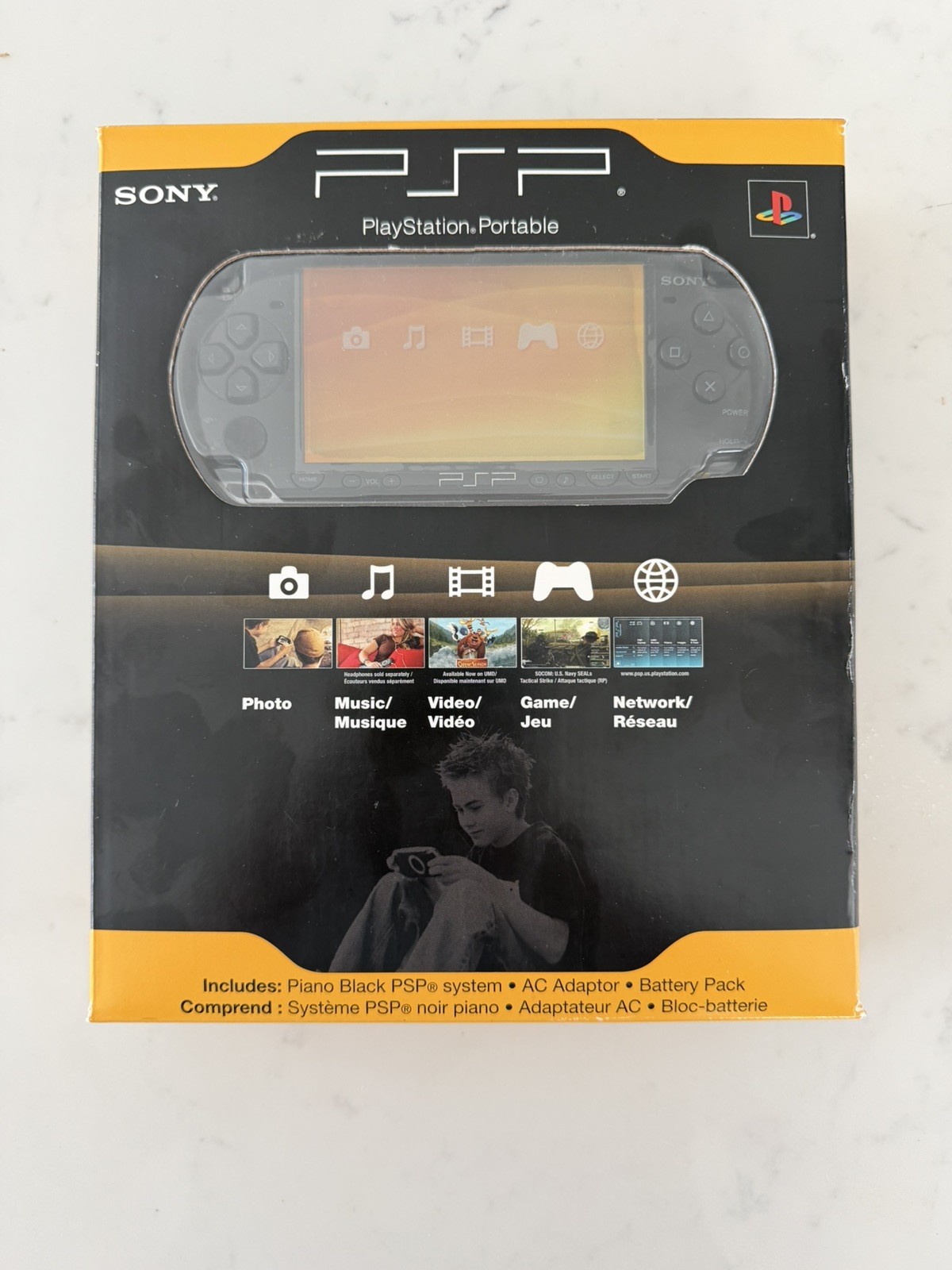 NEW SEALED Sony PSP-2001PB Piano Black Slim PlayStation Portable 2007 Core Pack