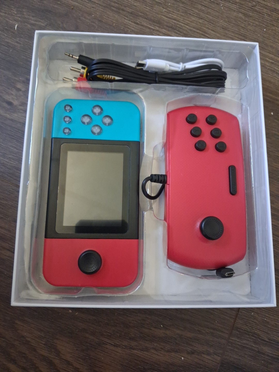 D20S 500-in-1 Handheld Game System, Built-in Games, TV Output, Red/Blue/Black