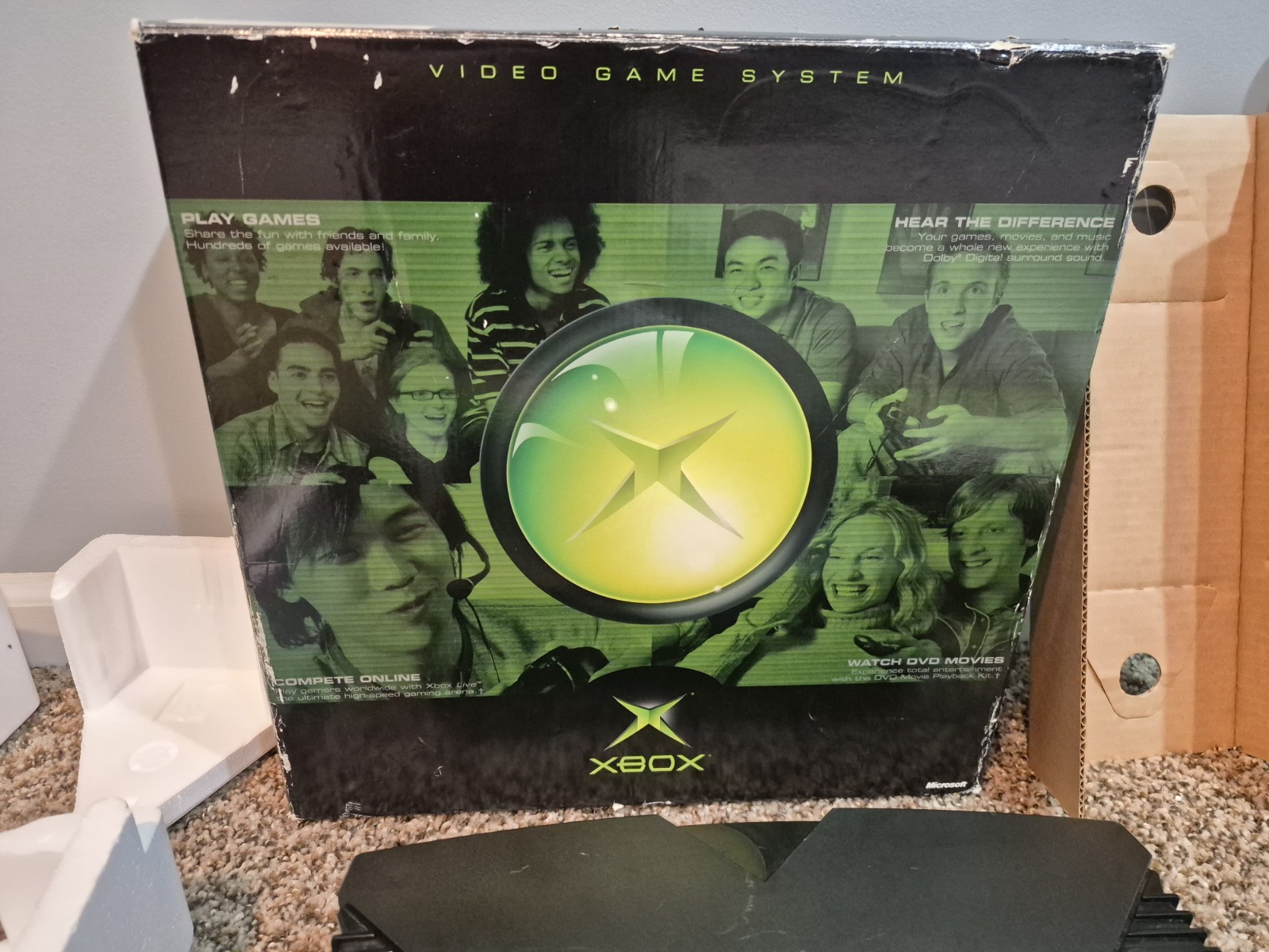 Xbox Original Console 100% Complete in Box CIB Box VERY NICE! TESTED WORKING