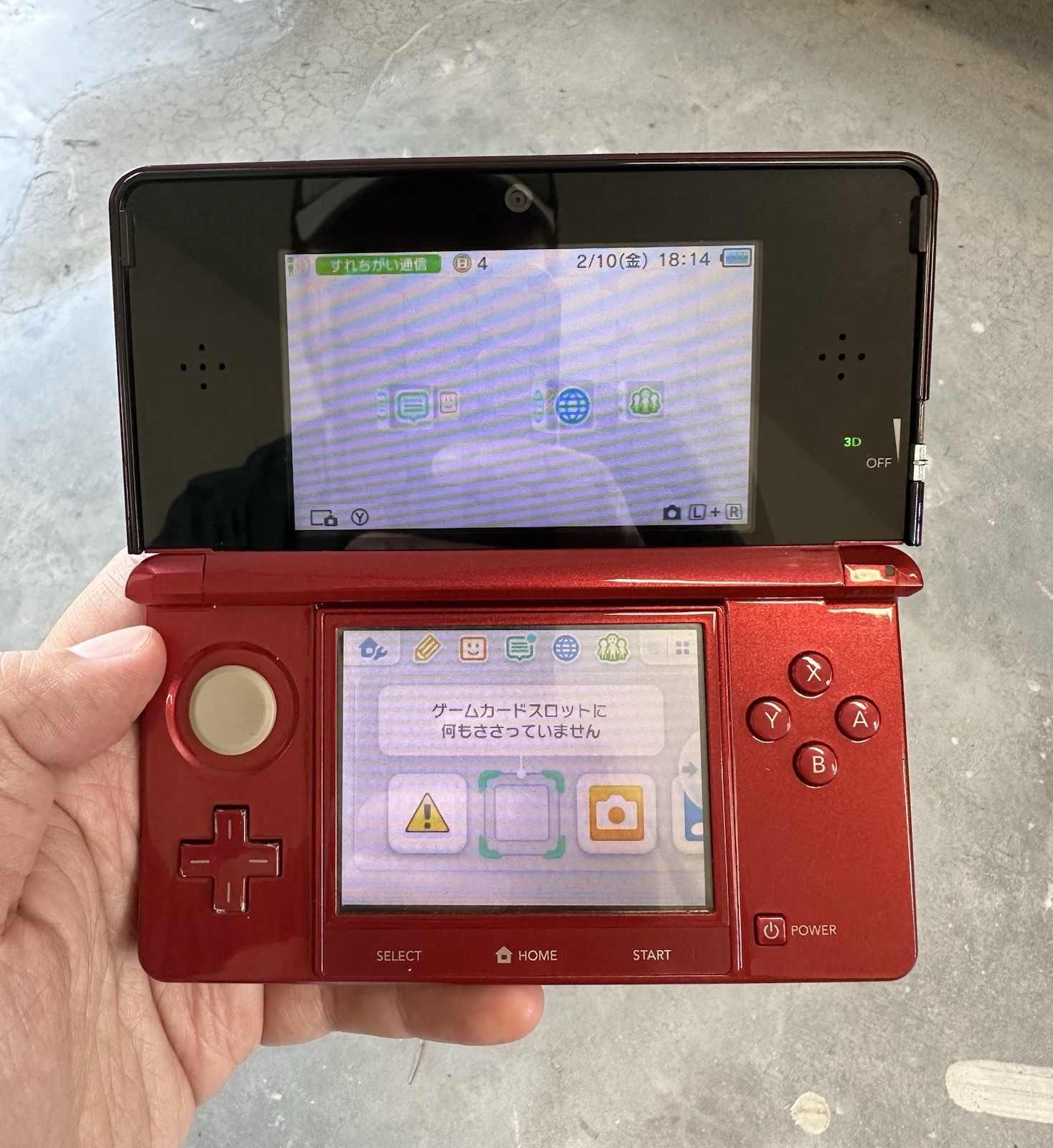 Nintendo 3DS Flare Red Japanese Import Handheld Game Console (Tested, Complete)