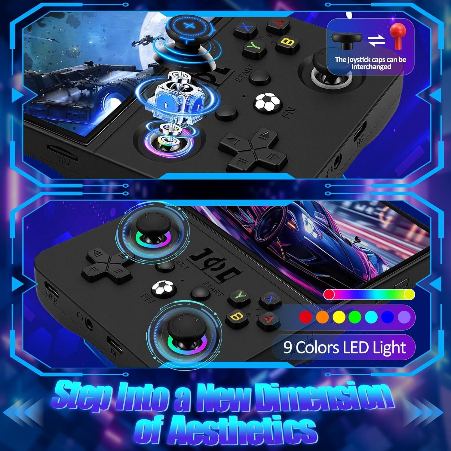 Newest R36MAX Ⅱ 4.5 Inch Retro Handheld Game Console,1024×768 IPS HD Screen,128G