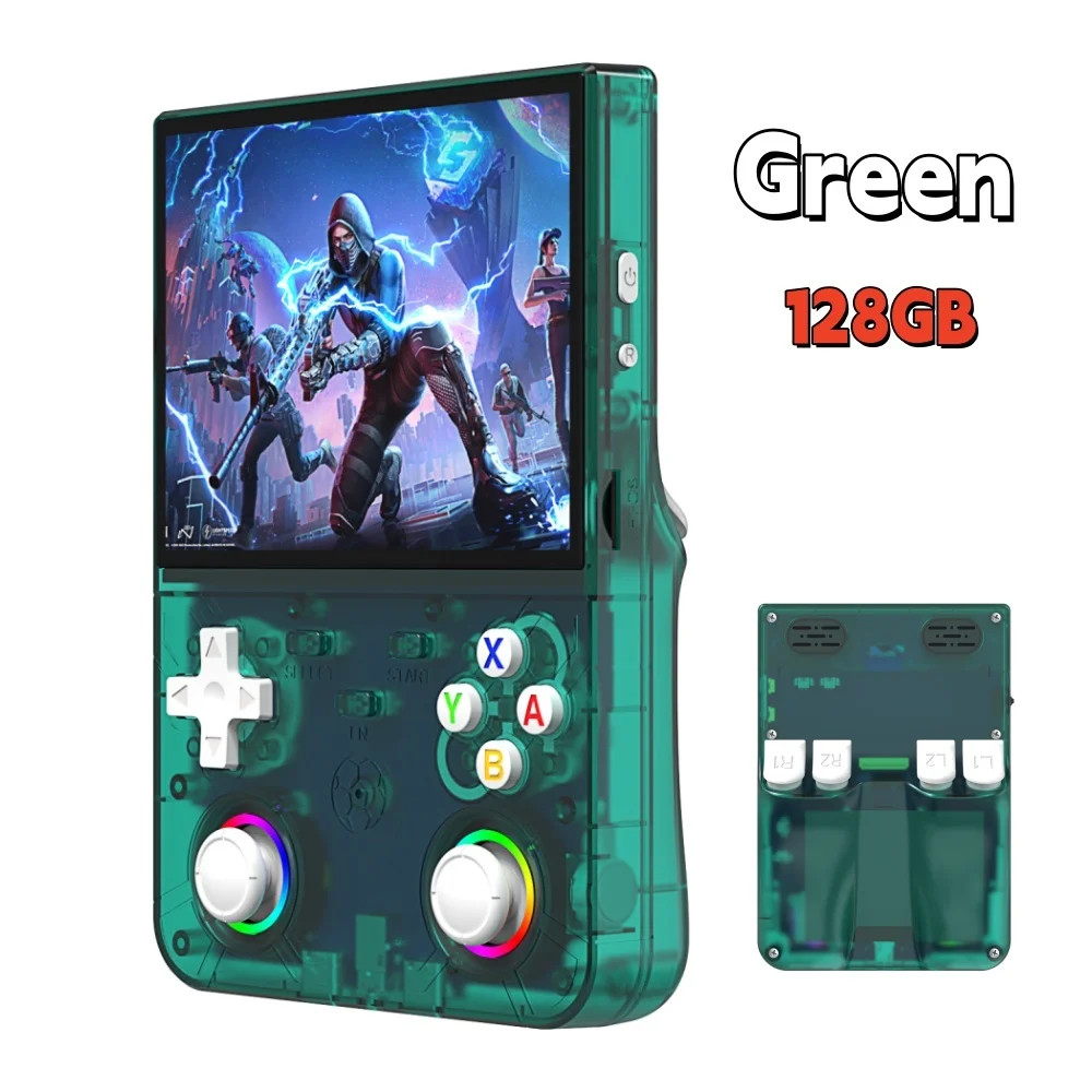 New R36 Ultra X Handheld Retro Video Game Console IPS Screen 128GB Preloaded Gam