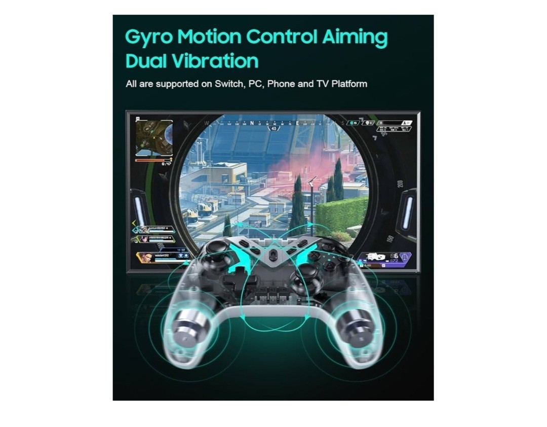 Dual Hall Effect Gaming Controller For PC / Switch Bluetooth / 2.4ghz – White