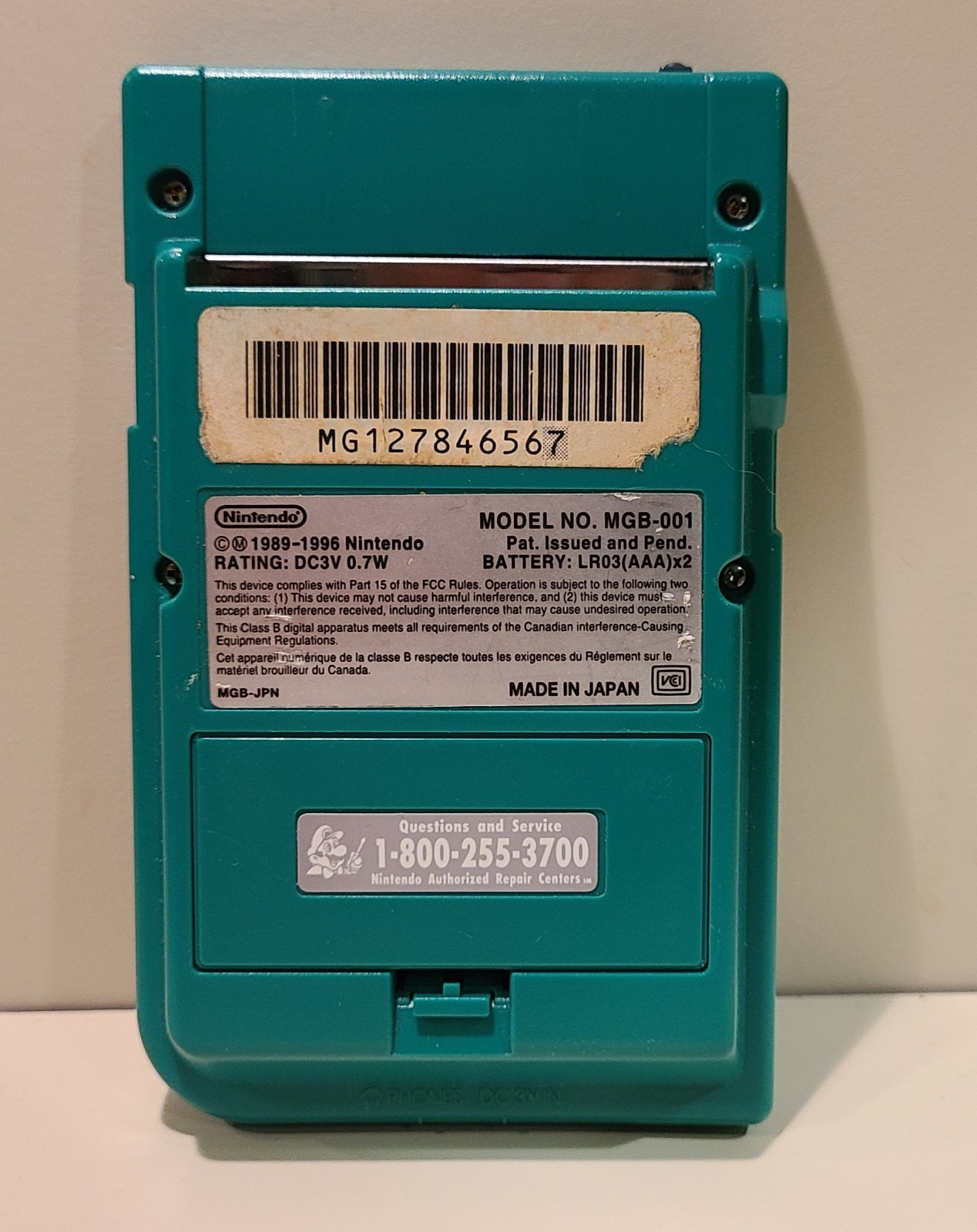 Original USA Nintendo Game Boy Pocket MGB-001 Green Tested & Working With Papers