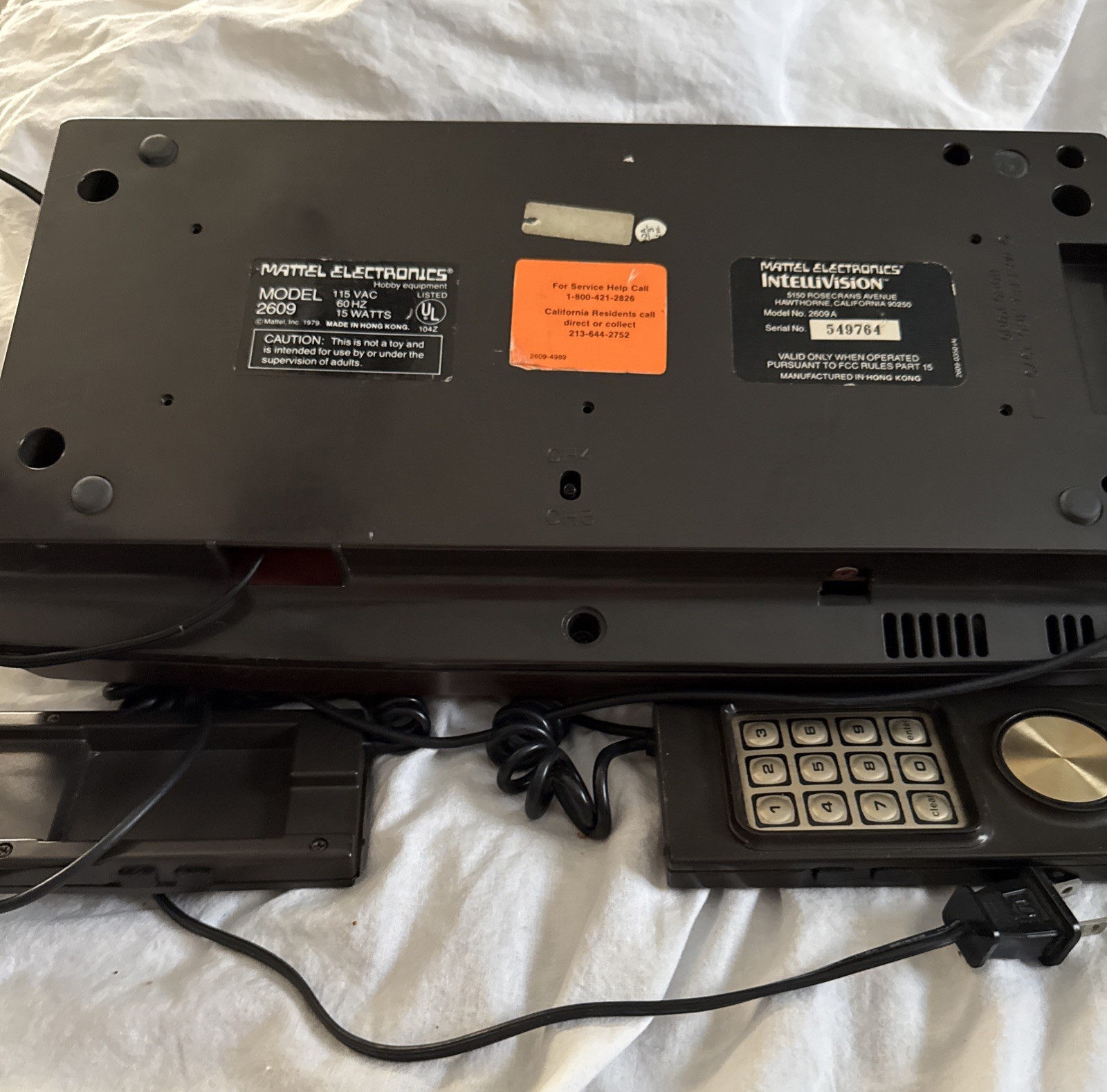 1979 Mattel Electronics Intellivision Console Model 2609A READ NOTE Needs Help
