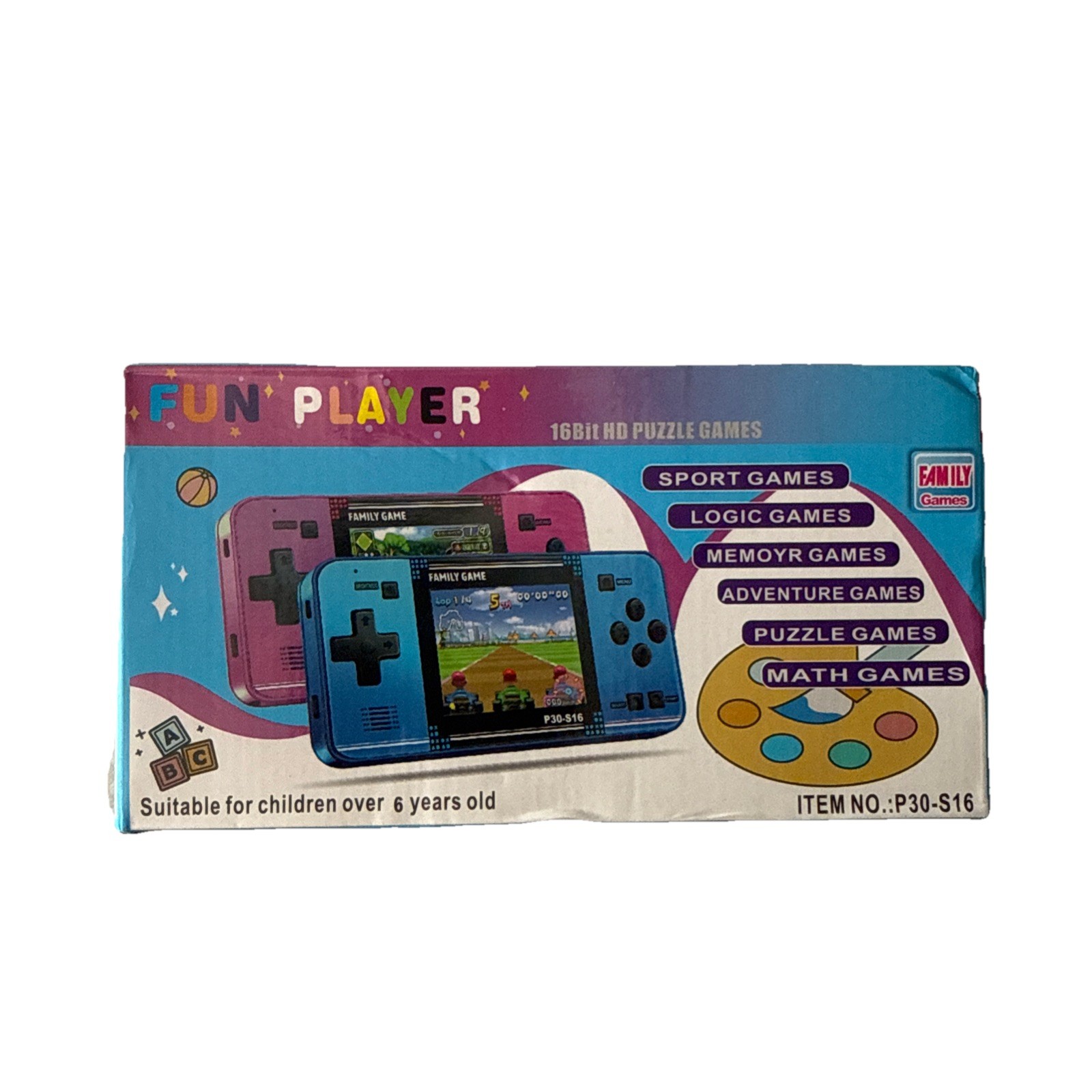 Kids Handheld Game Preloaded 220 Retro Video Games 3″ LCD Screen Pink Mini Arcad