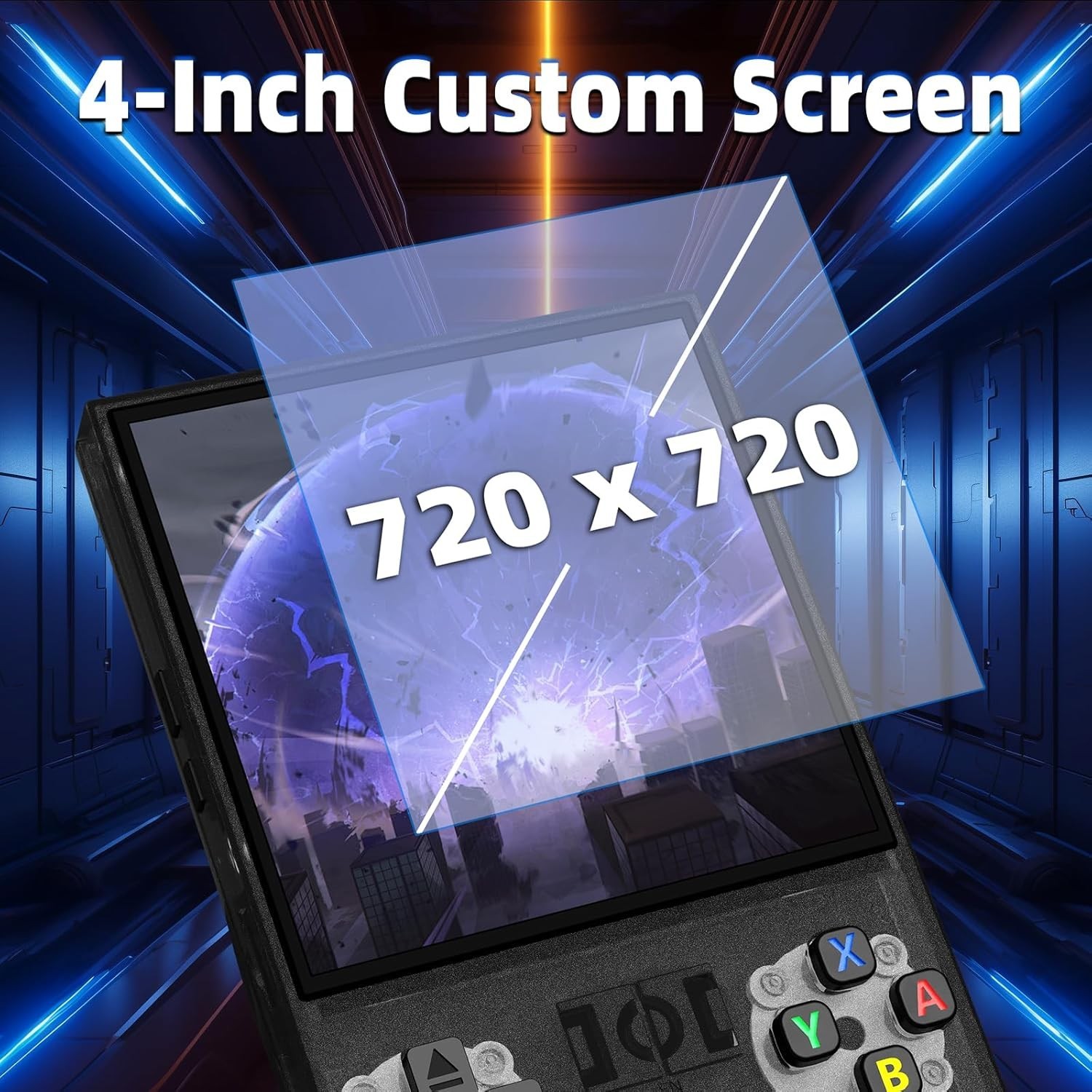 Portable Retro Gaming Console with 4-Inch HD Screen & Expandable 64GB Memory