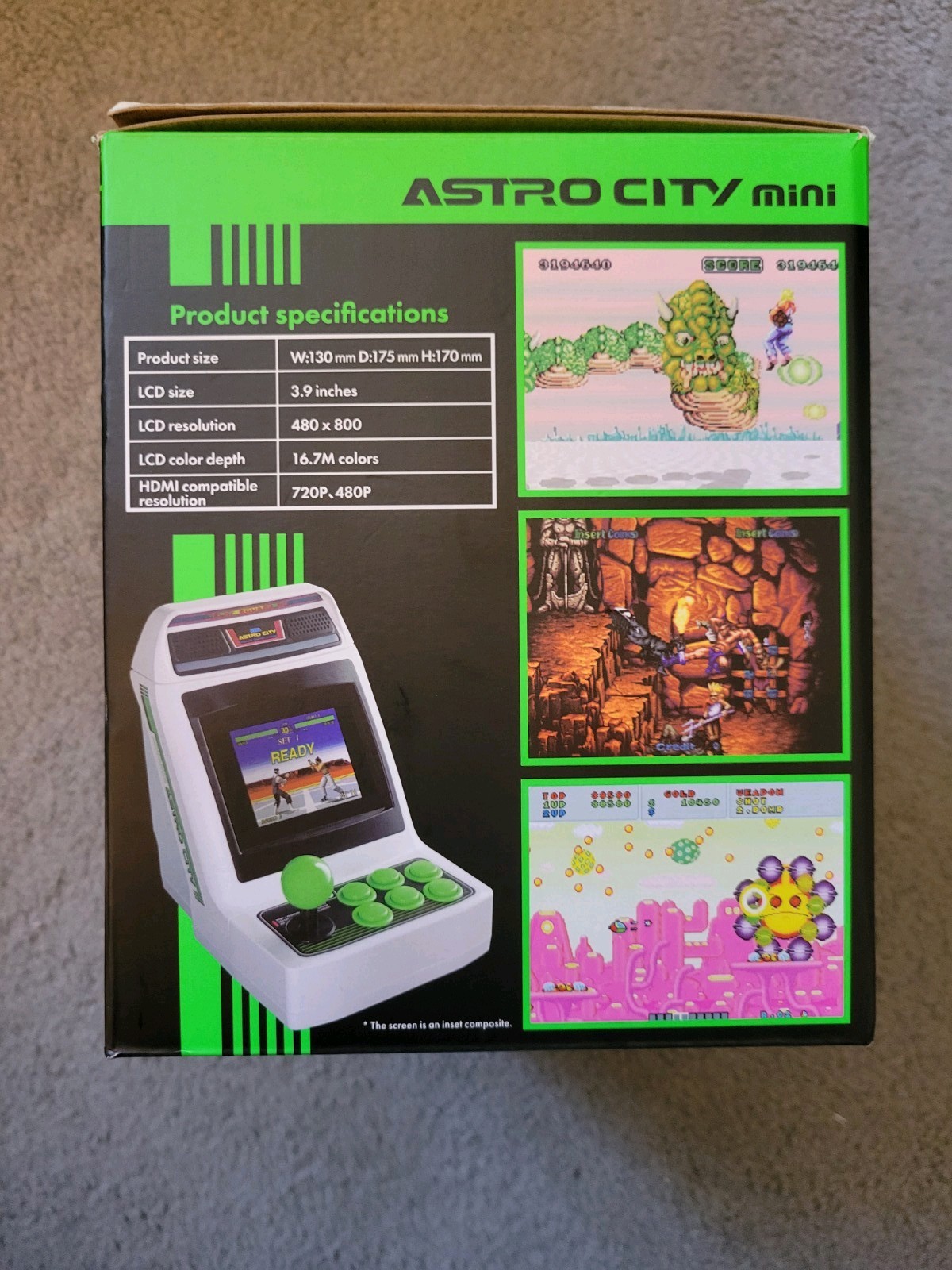 Brand New SEGA Astro City Mini Console White Green Black 37 Built-in Games