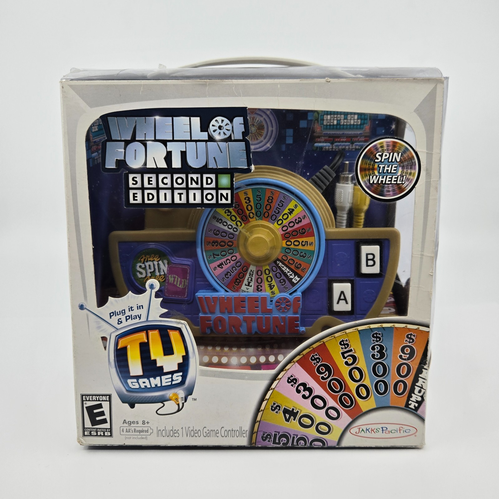 Wheel of Fortune Game 2nd Edition Plug in TV Play 360 Puzzles Vintage NIB Open