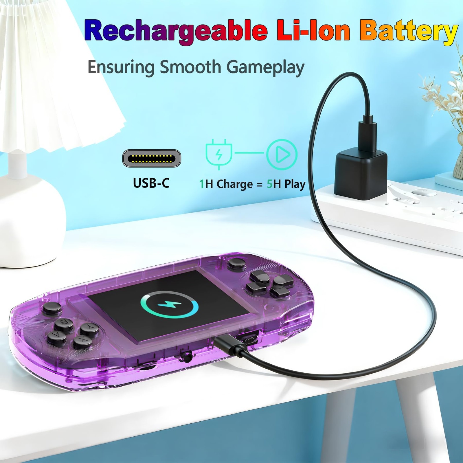 3.2″ IPS Large Screen Handheld Game Console for Kids Preloaded 100 Retro Video