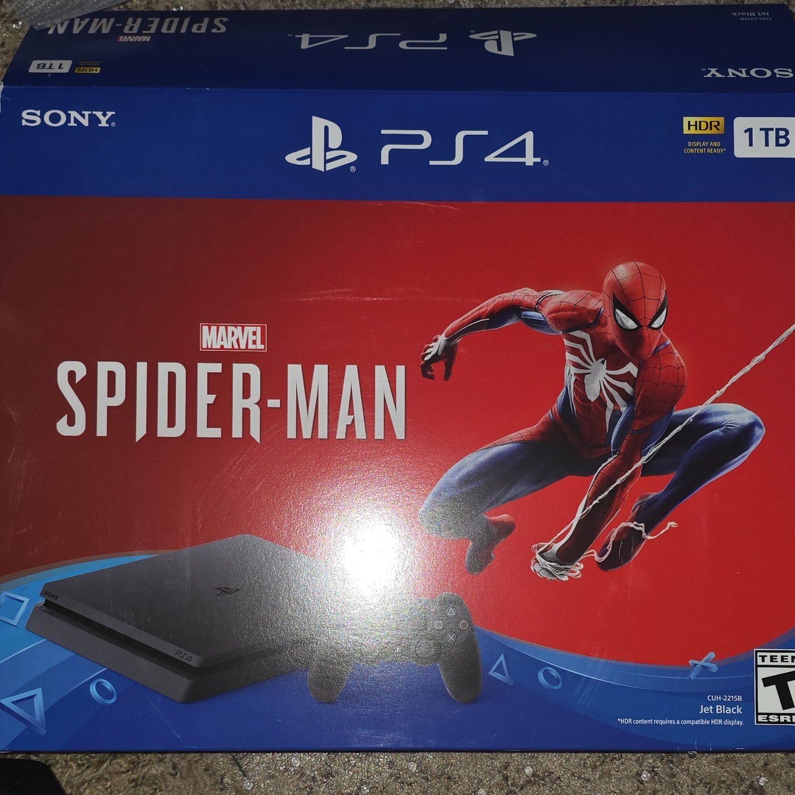 Sony PlayStation 4 Slim 1TB Black Spider-Man Bundle, HDR 1080p HDMI