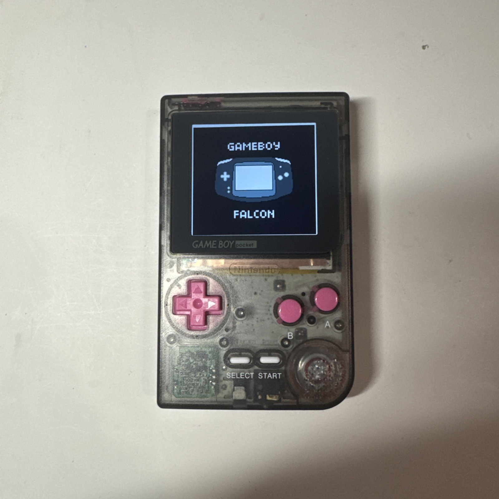 Custom Gameboy Pocket – IPS Backlight Screen – Clear Smoke Black – Tested