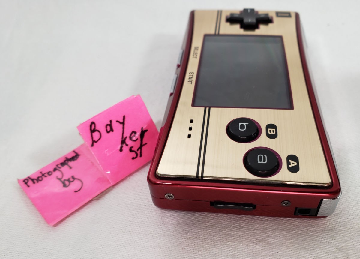 Nintendo Game Boy Micro Famicom Red Gold Console 20th Mario COMPLETE Box GameBoy