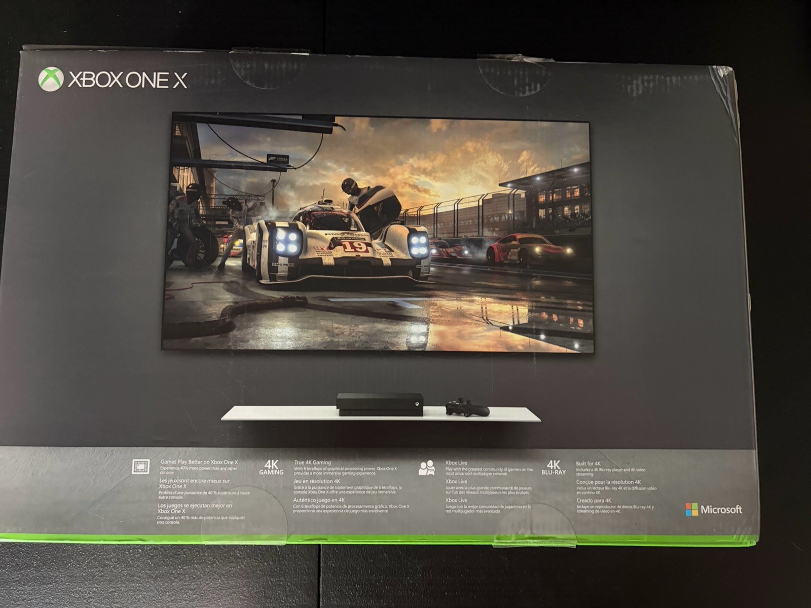 Xbox One X 1TB Console System Black Complete In Original Box W/Free Sealed Game