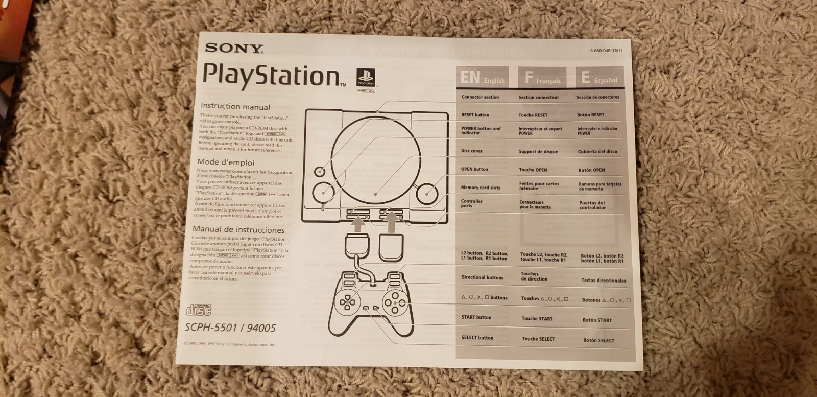 Sony PlayStation SCPH-5501 Box and Inserts