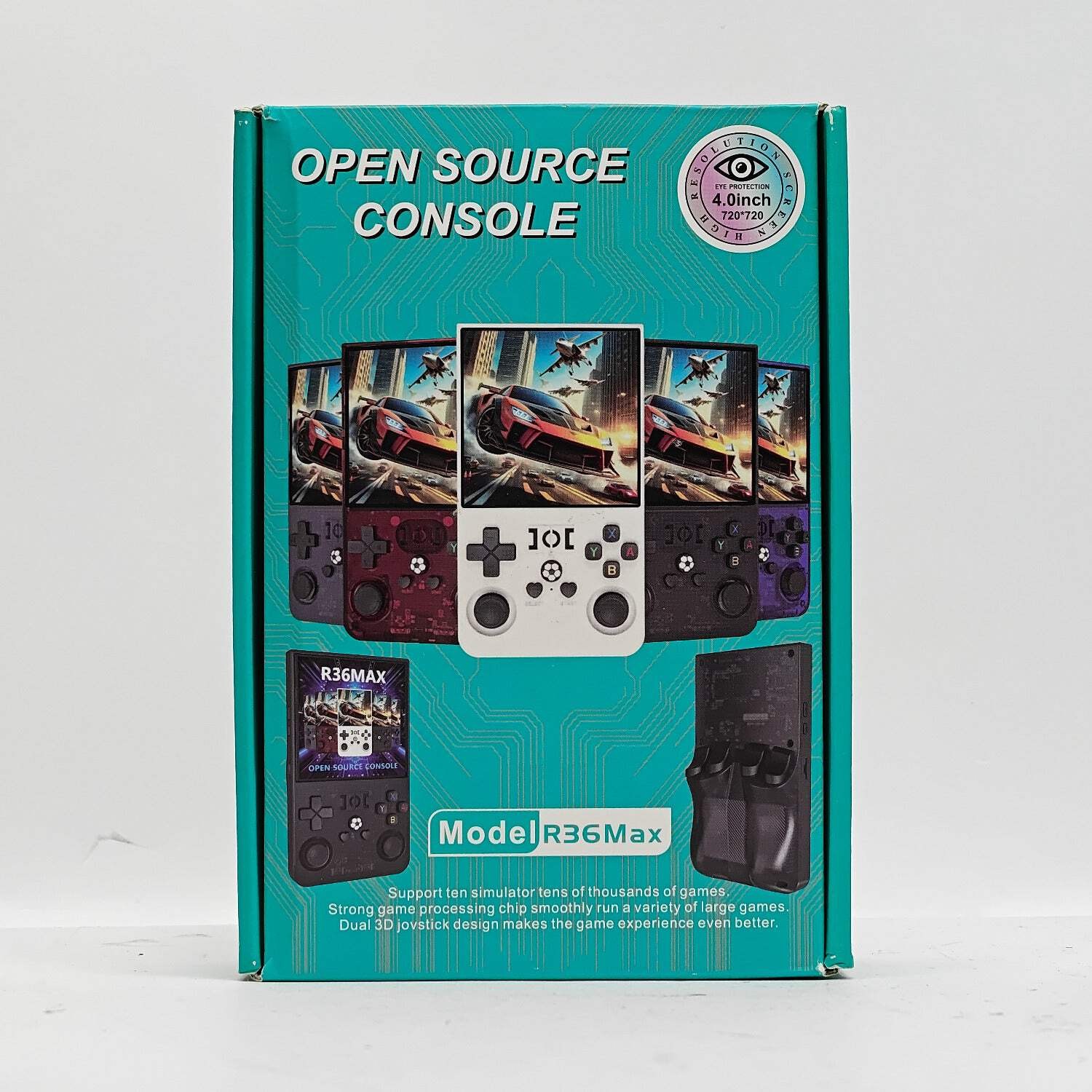 New R36Max Open Source Console Retro Handheld Gaming Console 64GB Black