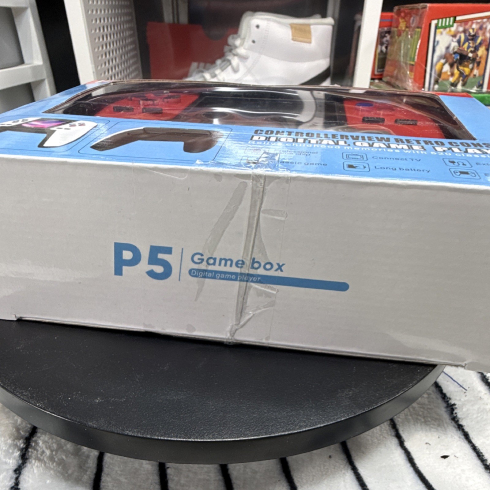Controllerview P5 Retro Console Digital Game Player 520 Games, Long Battery, Red
