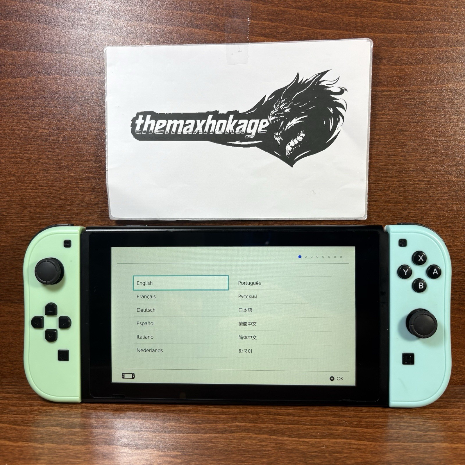 Nintendo Switch with Blue & Green Controllers | Works Perfectly | Case Included