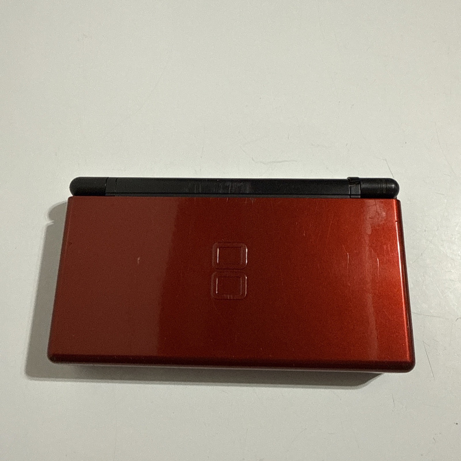 Nintendo DS Lite Crimson Red Handheld System Console Slight Break On Hinge Works