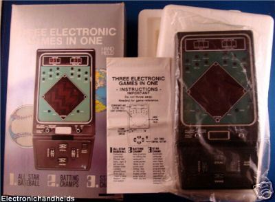 BOXED VINTAGE BASEBALL BATTING ALL STAR HANDHELD GAME ELECTRONIC VINTAGE OLD TOY
