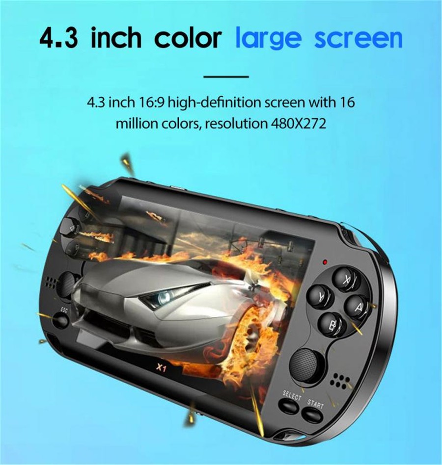 4.3 inch Handheld 8GB Retro Game Consoles 10000 Games Video Console Rechargeable