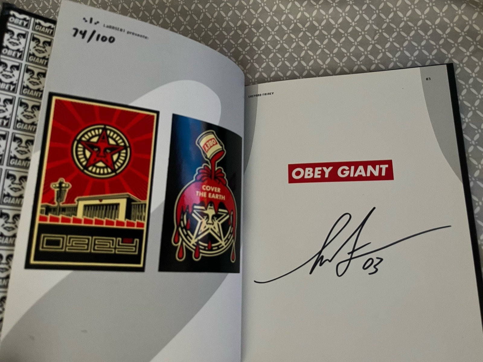 SIGNED Obey Giant Shepard Fairey 2003 LA BASE Hardcover Book Paris Exhibition LE