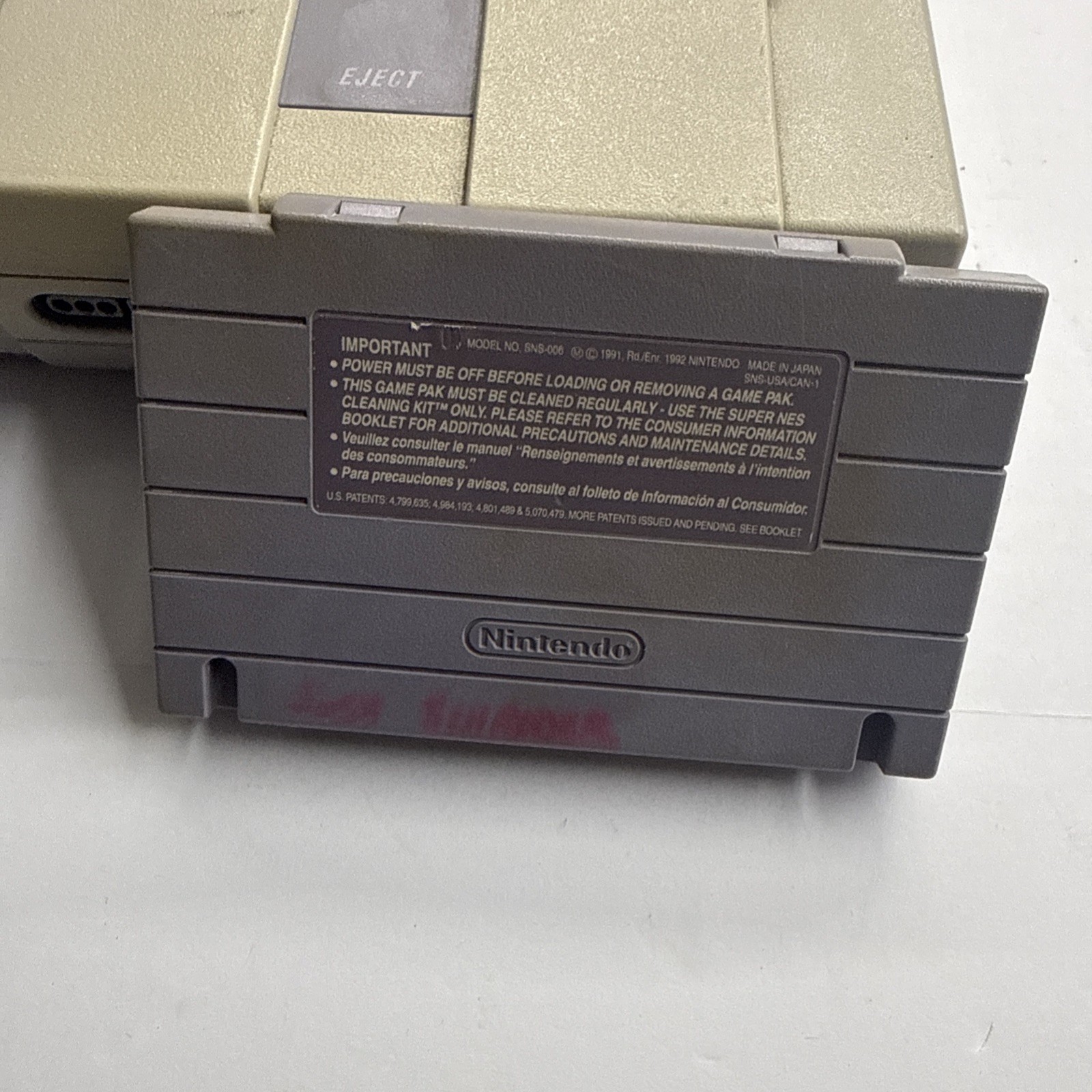 SNES – Super Nintendo Home Console – Gray W/ Cables Game Controller Tested #2930