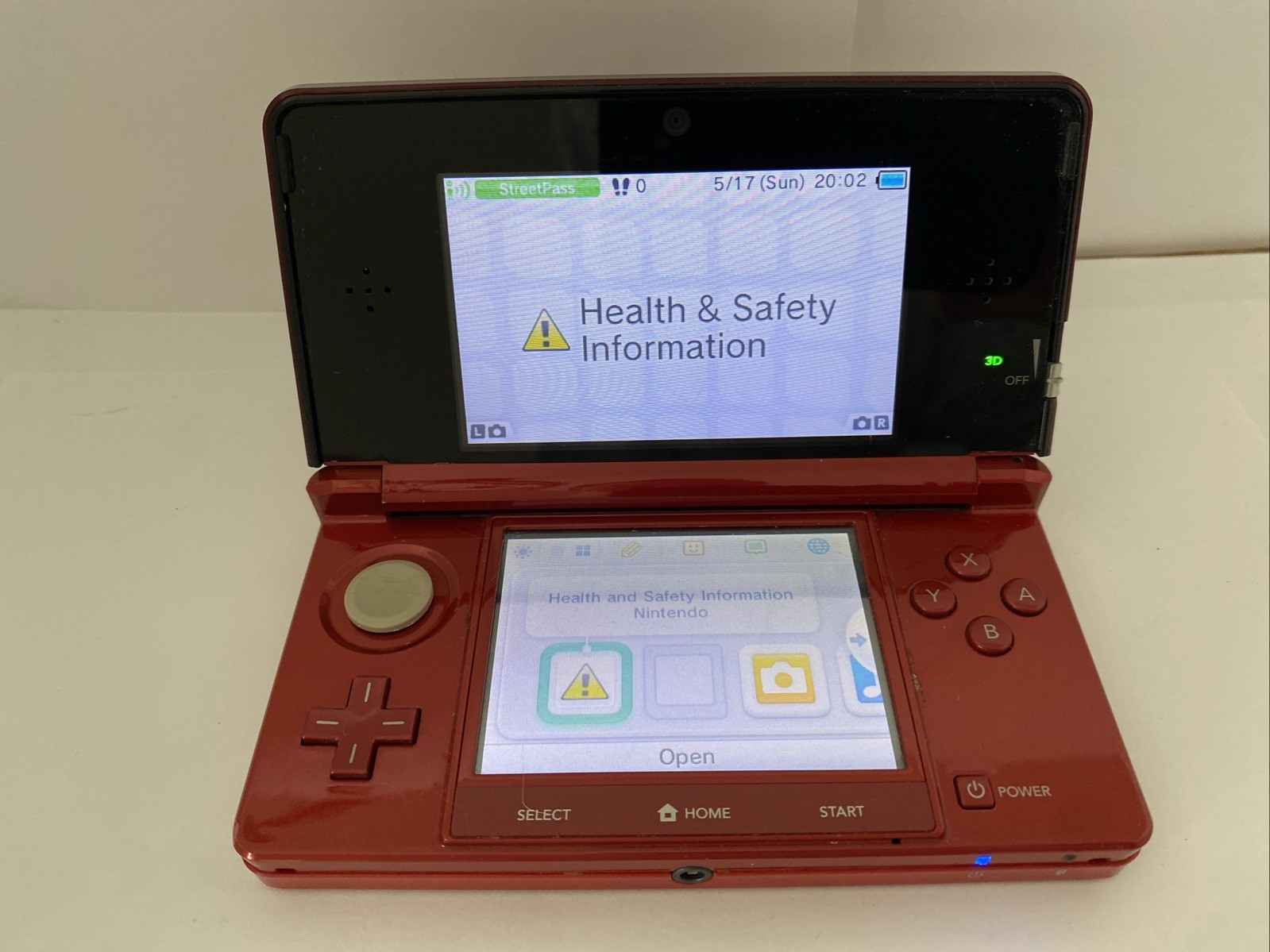 Nintendo 3DS Handheld System Flame Red Working Great Condition North American