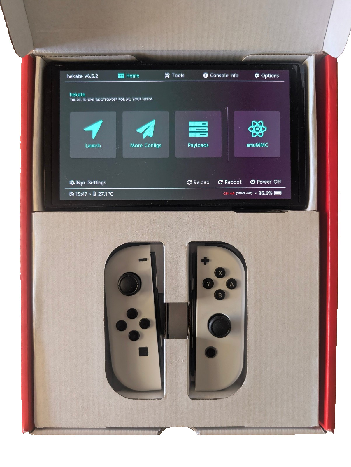 Nintendo Switch Oled Mod White with Box and Accessories