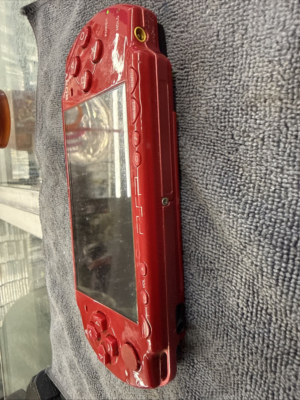 Sony PSP 3000 Console OEM Radiant Red (No Battery & Worn ) Read Games Button Wor